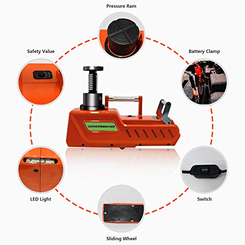 E-HEELP Gato eléctrico para automóvil, 12 V CC resistente hi
