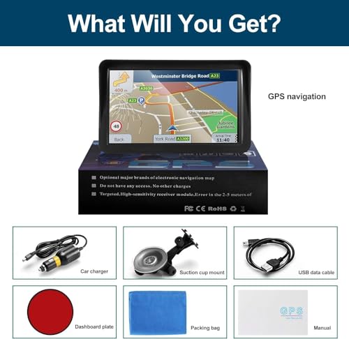Navegación GPS para automóvil, mapa 2025, pantalla táctil de