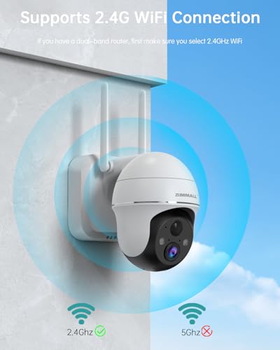 ZUMIMALL - Cámara de seguridad 2K WiFi inalámbrica para exte