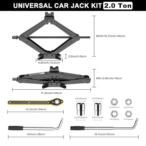 IMAYCC Kit de gato de automóvil, gato de tijera para automóv