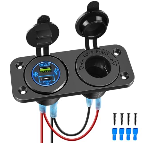 Nilight QC 3.0 Cargador USB y encendedor de cigarrillos ench