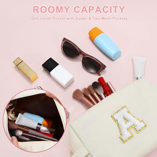 YOOLIFE Bolsa de maquillaje con inicial, bolsa de maquillaje