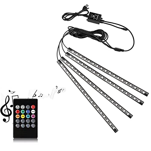 Tira de luz LED para automóvil, 4 unidades, multicolor, para