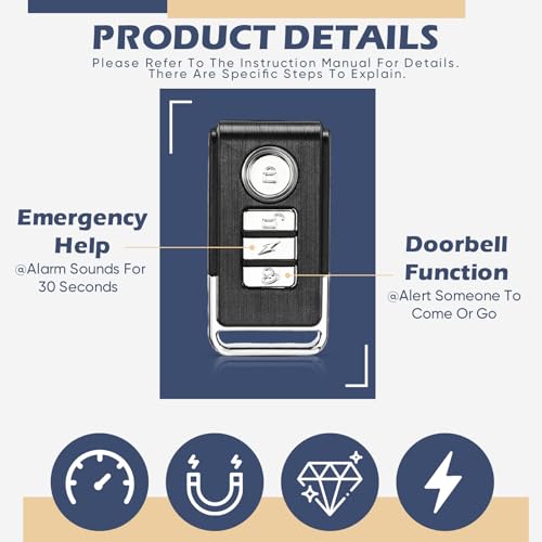 Alarma inalámbrica para puerta con control remoto para puert