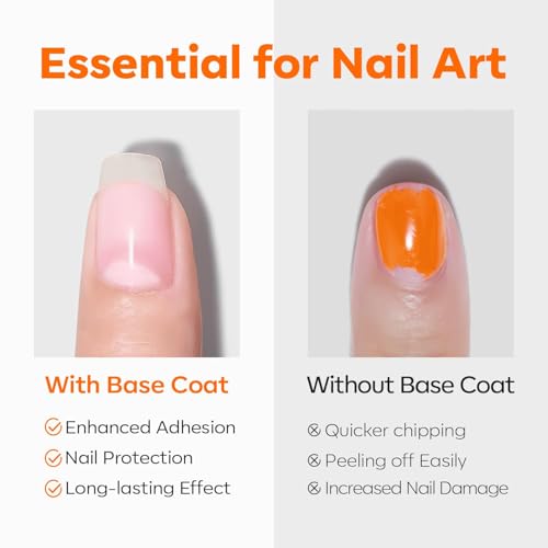modelones Capa base de esmalte de uñas de gel, 0.3 fl oz con