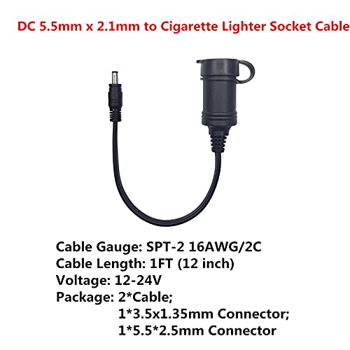 Paquete de 2 cables de extensión de enchufe hembra de conect