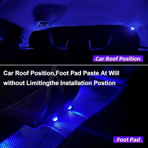 6 luces LED inalámbricas para el interior del automóvil, luc