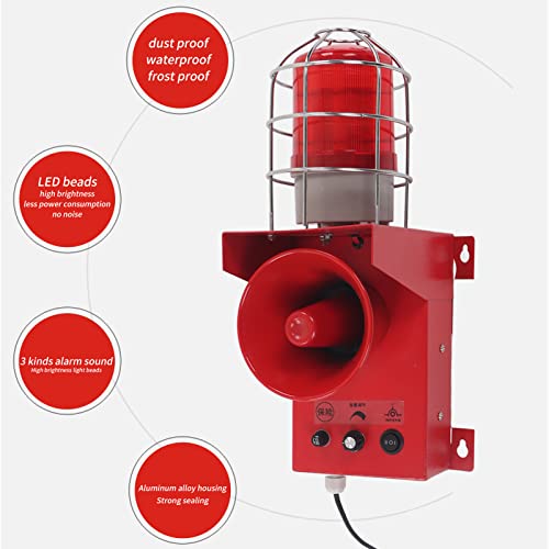Luz de sonido industrial alarma 120db lámpara de advertencia