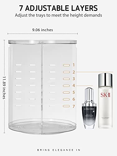 Syntus Organizador de maquillaje giratorio de 360°, soporte