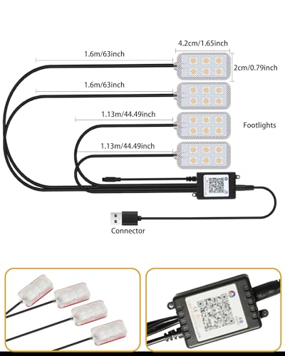 Luces interiores LED para automóvil, iluminación ambiental d