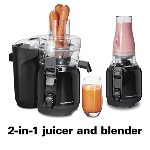 Hamilton Beach Juice & Blend - Máquina exprimidora 2 en 1 y