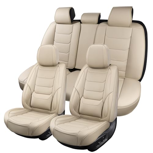 Juego completo de fundas de cuero para asiento de automóvil,