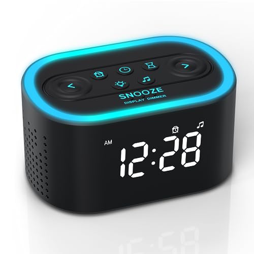 REACHER Reloj despertador digital y máquina de sonido de ruido blanco,