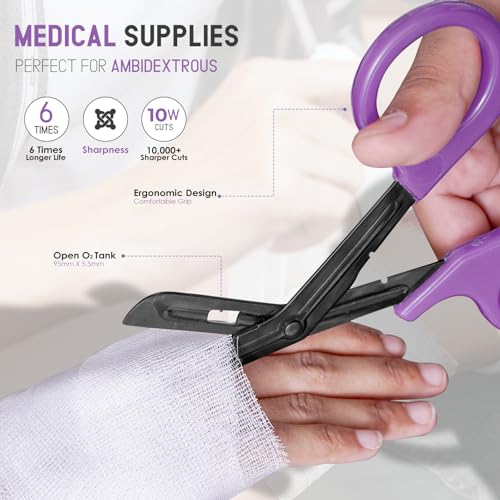 Tijeras médicas de 7.5 pulgadas - Tijeras de trauma moradas