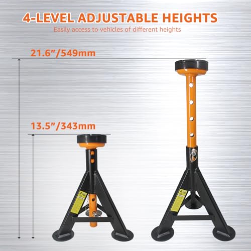 BESTOOL - Soportes para gatos de 4 toneladas, con pasadores
