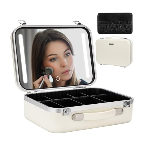 Estuche de maquillaje iluminado, Blanco, Estuche cosmético