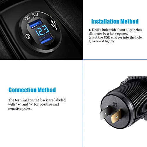 YONHAN Enchufe de carga rápida 3.0 dual USB, toma de corrien