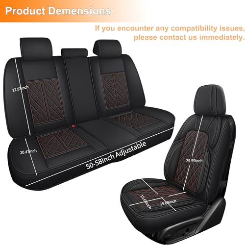 Funda de asiento de coche de ajuste universal (negro rojo, j