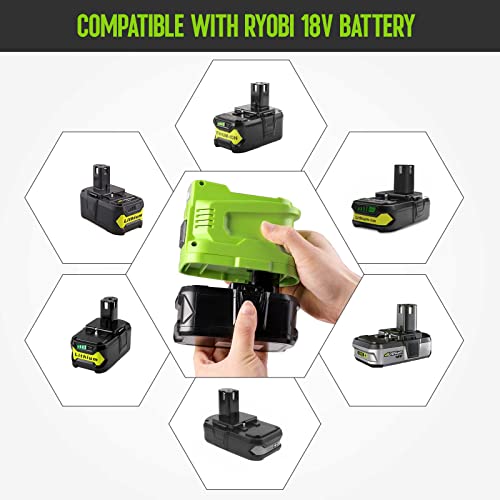 Inversor de corriente portátil para batería RYOBI de 18 V, i