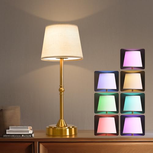 Oneach Juego de 2 lámparas de mesa LED inalámbricas de 16 pu