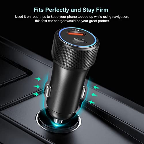 Bangfun - Cargador de coche USB C, paquete de 5, 36 W, doble