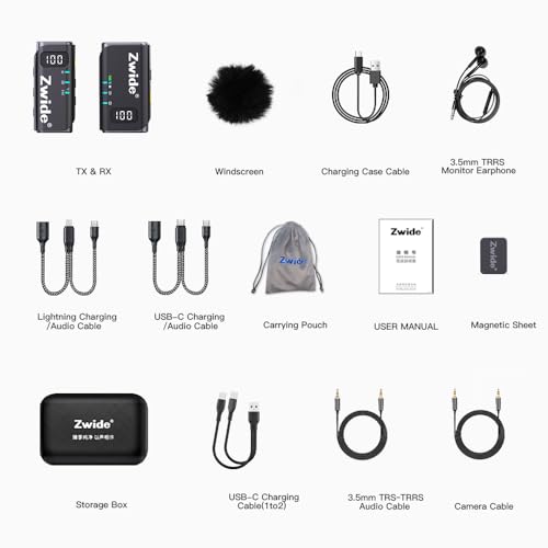 Zwide Wireless Lavalier Microphone System M4(1to1), 3 Levels