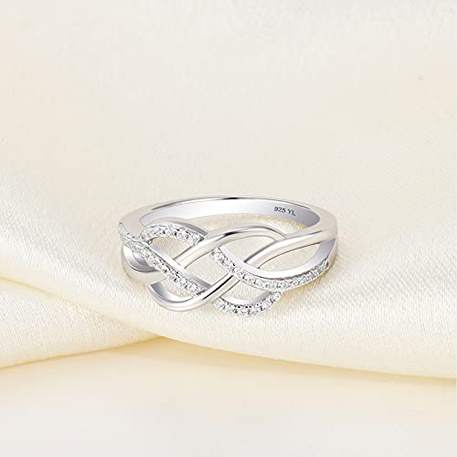 YL Anillos de nudo celta de plata de ley 925, anillo de nudo