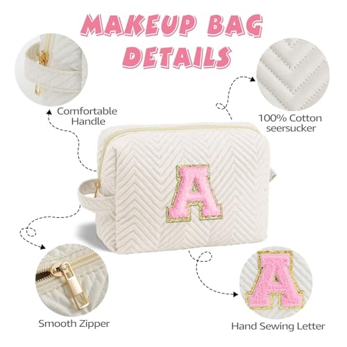 YOOLIFE Bolsas de cosméticos con inicial para maquillaje, pa