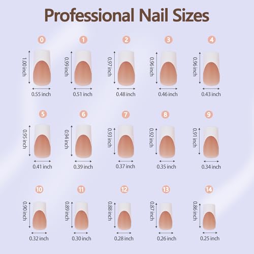 Misssix 240 puntas de uñas de gel francesas a presión, larga