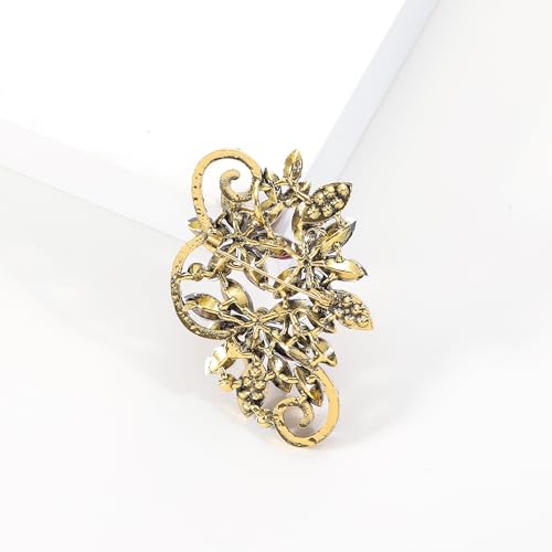YOQUCOL Broche de cristal austriaco rojo vintage con forma d