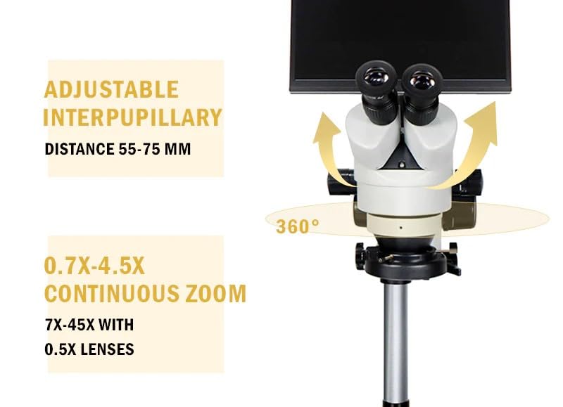 Zoom estéreo del microscopio trinocular digital del LCD HH-M