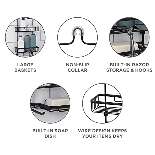 Zenna Home Organizador de baño colgante a prueba de óxido, e
