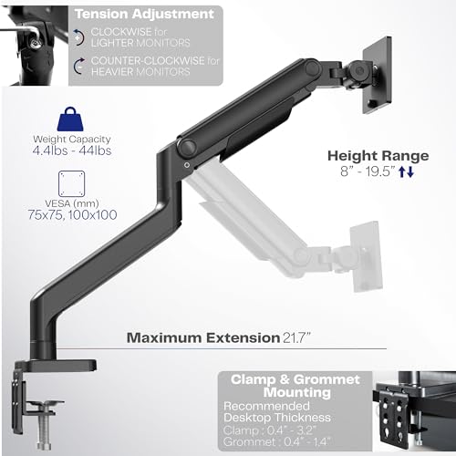 VIVO Brazo de tensión de monitor ultraancho de aluminio resi