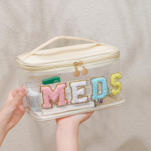 Bolsa de maquillaje de medicina transparente con letras de c
