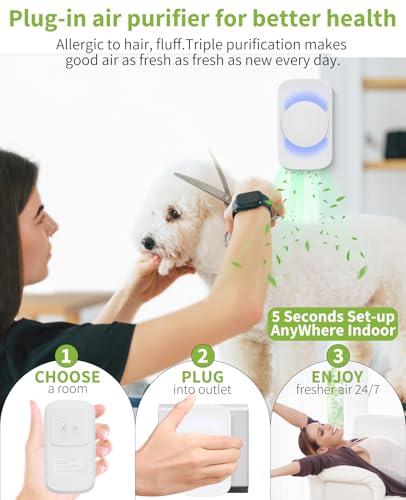 Purificador de aire enchufable para el hogar (paquete de 1),