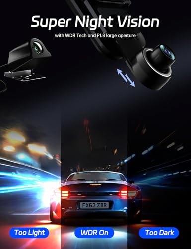 pelsee P10 Plus 4K WiFi espejo Dash Cam, cámara de espejo re