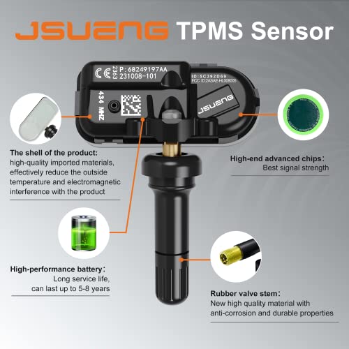 Sensor TPMS, paquete de 4 sensores de sistema de monitoreo d