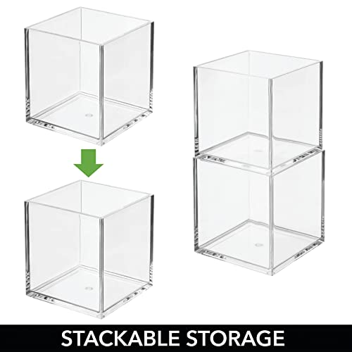 mDesign Organizador de cosméticos cuadrado apilable para bañ
