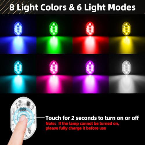 4 luces LED inalámbricas para coche con control remoto, 8 co