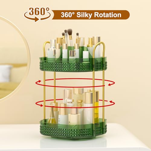 Organizador de maquillaje giratorio de 360° de 2 niveles, gr