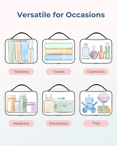 BAGSMART Bolsa de maquillaje, aprobada por la TSA, 3 bolsas