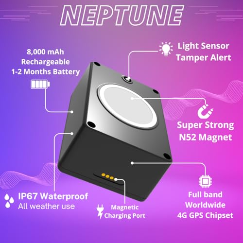 (Neptuno) - Rastreador GPS magnético impermeable para vehícu