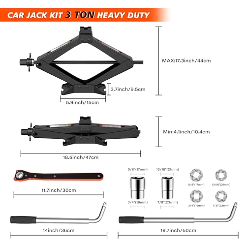 IMAYCC Gato de tijera para coche/SUV/MPV - Kit de gato de co
