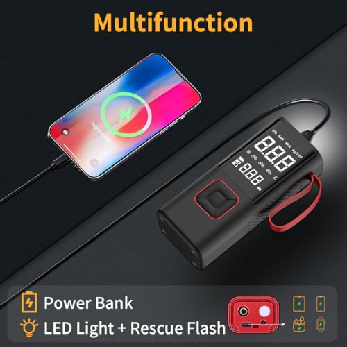Infladores de neumáticos inalámbricos, 150 Psi y 6000 mAh, c