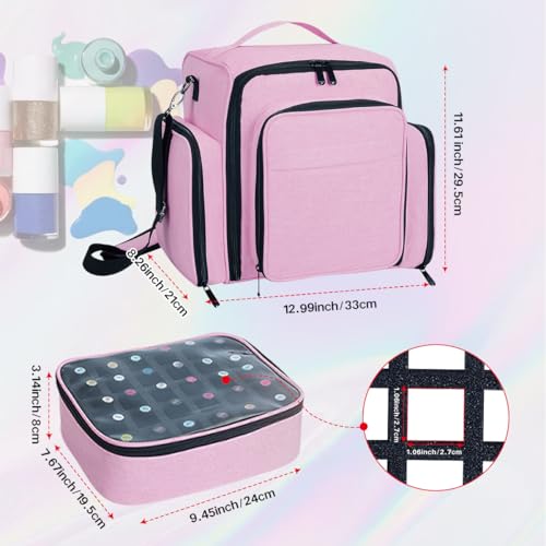 Estuche organizador de esmalte de uñas, grande, 60 botellas,