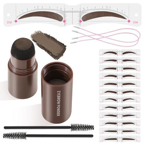Kit de plantillas para cejas, impermeable, 1 paso, polvo de