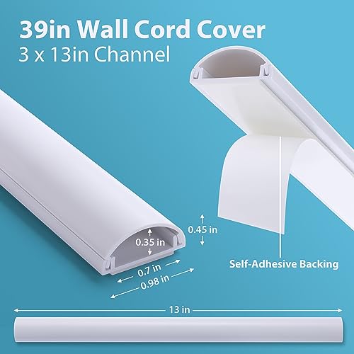 ZhiYo Ocultador de cables, 39 pulgadas (3 pulgadas de largo)