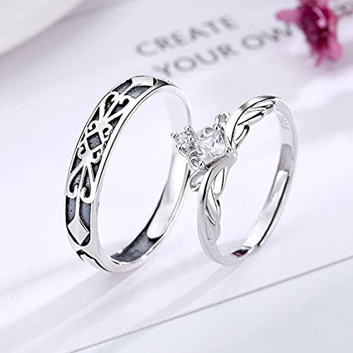 Anillos de promesa a juego para mujeres, hombres, ella, él,