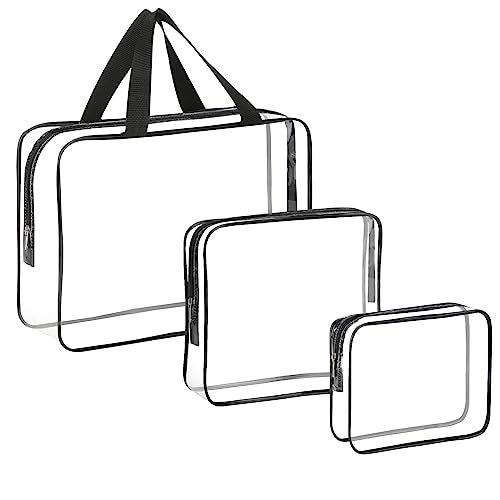 HAOGUAGUA 3 bolsas grandes de viaje transparentes para artíc