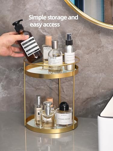 Organizador de maquillaje de metal para tocador, organizador